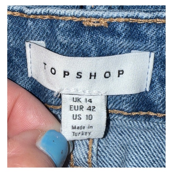 TOPSHOP - Denim Mini Skirt with Pockets - Size 10 - Picture 4 of 7